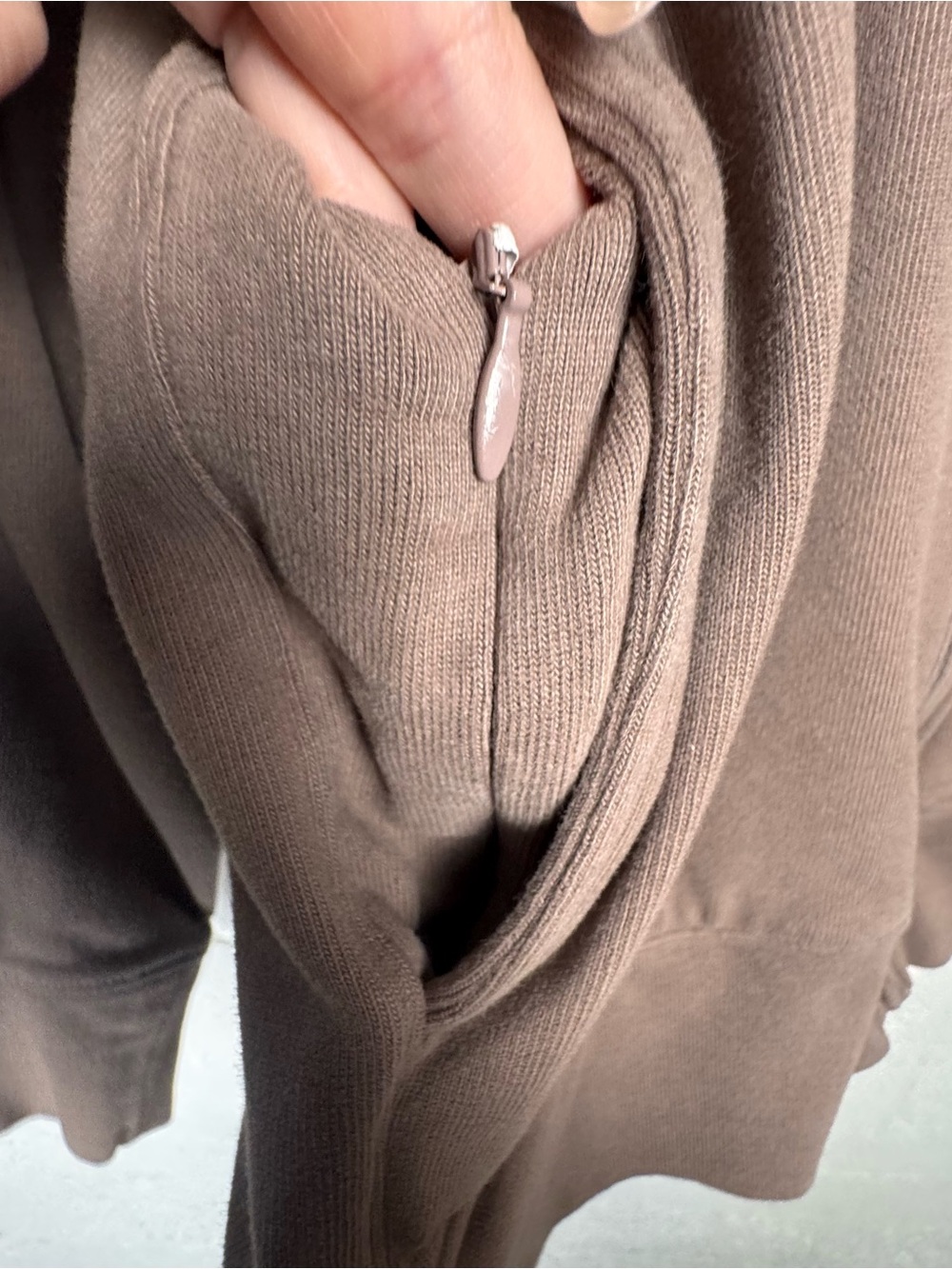 Organic Cotton CloudKnit Zip Jacket Deep Taupe Size Large L Organic Cotton View 3
